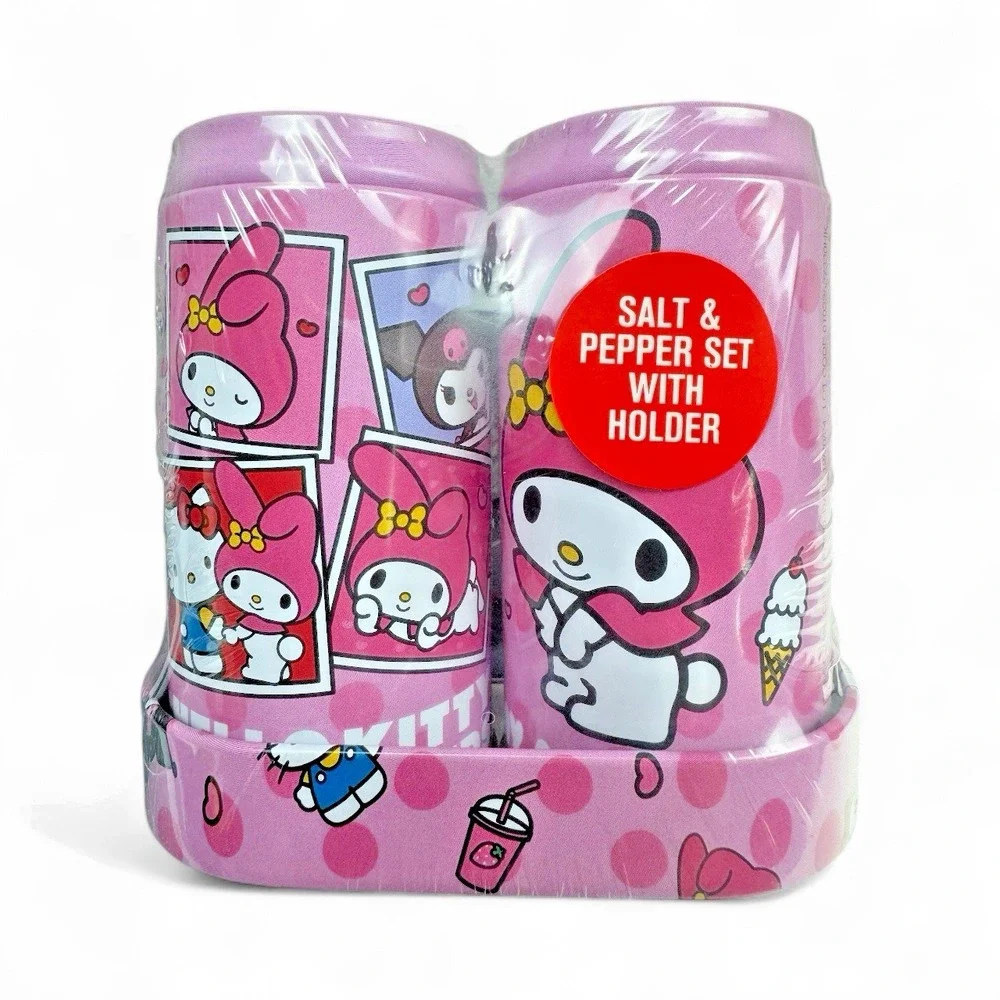 Hello Kitty & Friends Salt & Pepper Shakers – Tin Set‎ with Holder – Sanrio